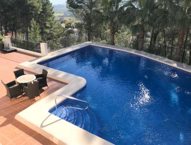 Villa pool view from sun terrace